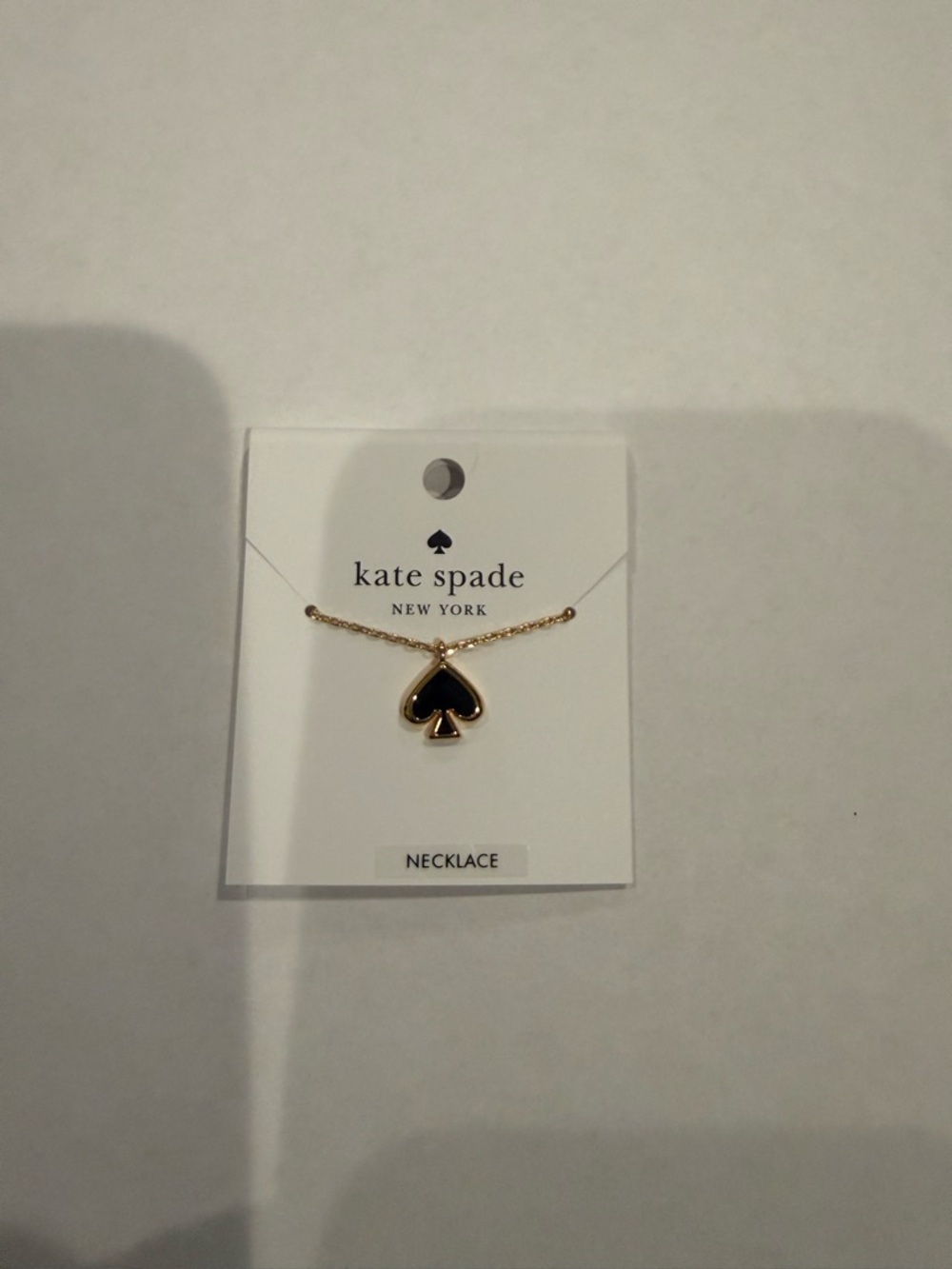 kate spade gold-tone necklace with black spade charm - Picture 2 of 3